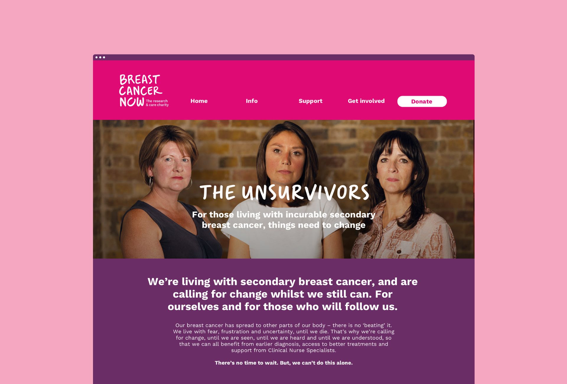 Breast Cancer Now campaign website